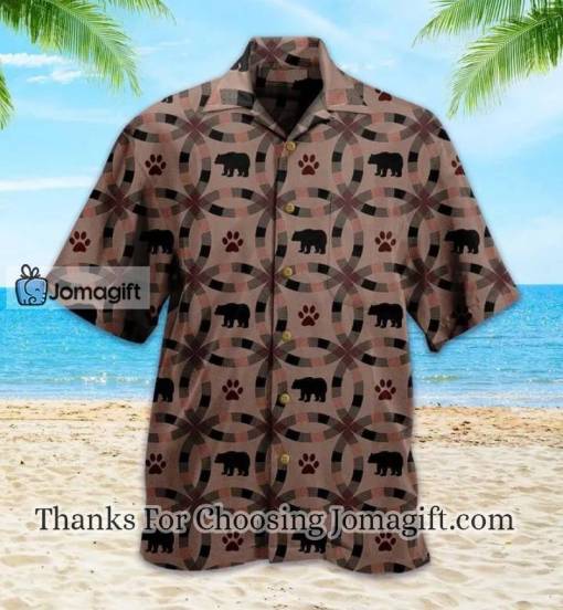 Woodland Bear Trail Brown Hawaiian Shirt