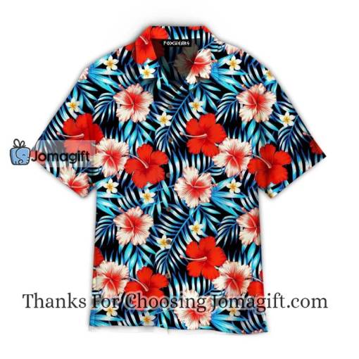 Xmas Red Floral Tropical Hawaiian Shirt