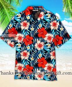 Xmas Red Floral Tropical Hawaiian Shirt 2