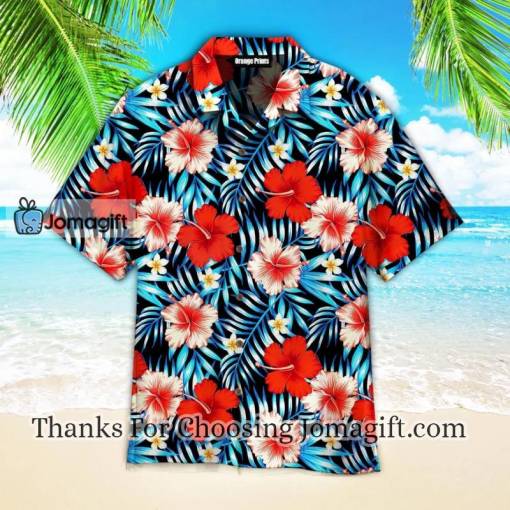 Xmas Red Floral Tropical Hawaiian Shirt
