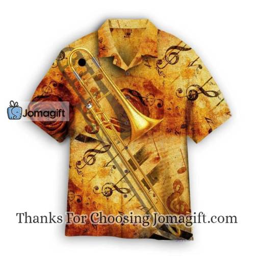 Yellow Trombone Music Hawaiian Shirt