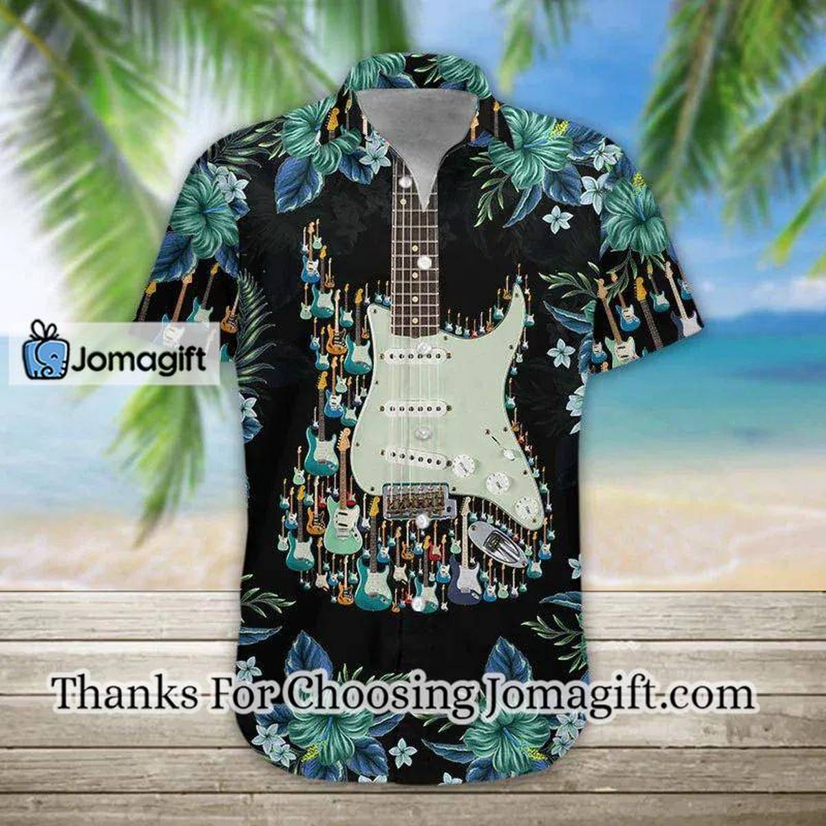 3D Acoustic Guitar Hawaii Shirt Guitar Hawaiian Shirts Casual Short Sleeve Guitar Shirt Men 2