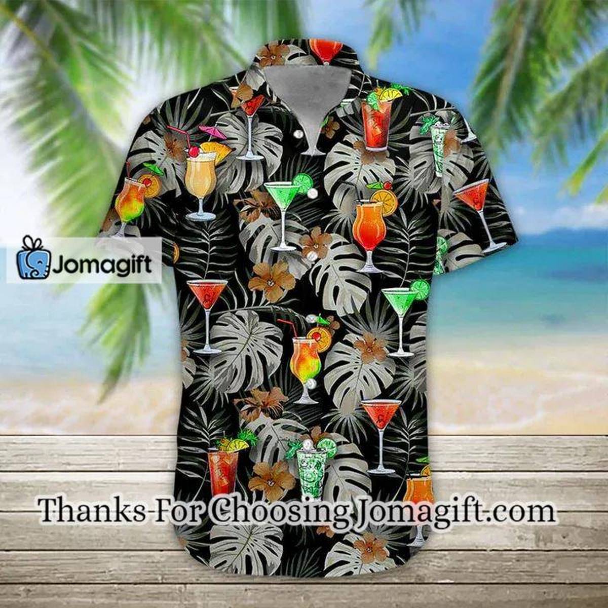 3D Cocktail Hawaiian Shirt Mens Hawaiian Aloha Beach Shirt 1