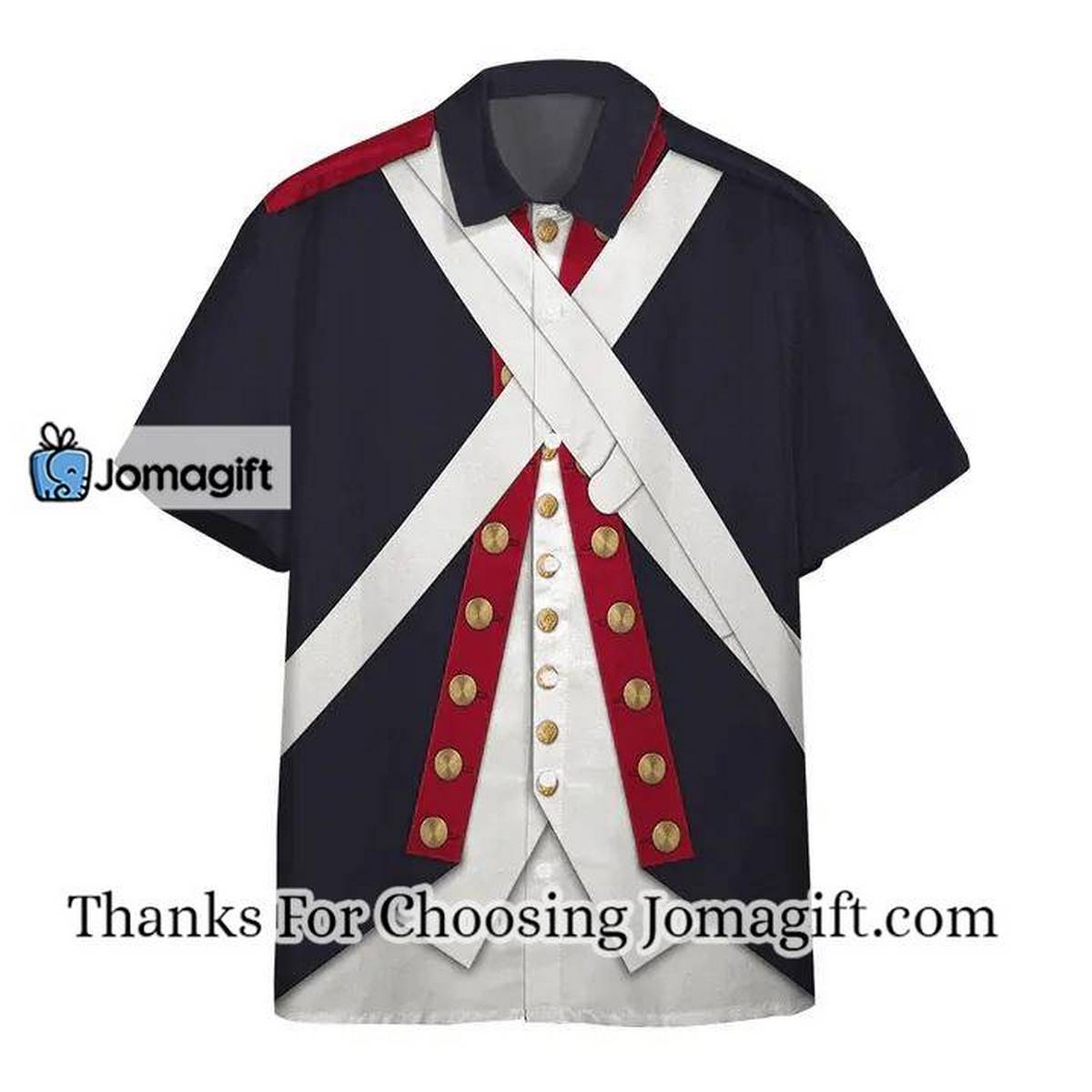 3D Continental Army Costume Short Sleeve Shirt Hawaiian shirt for men women 1