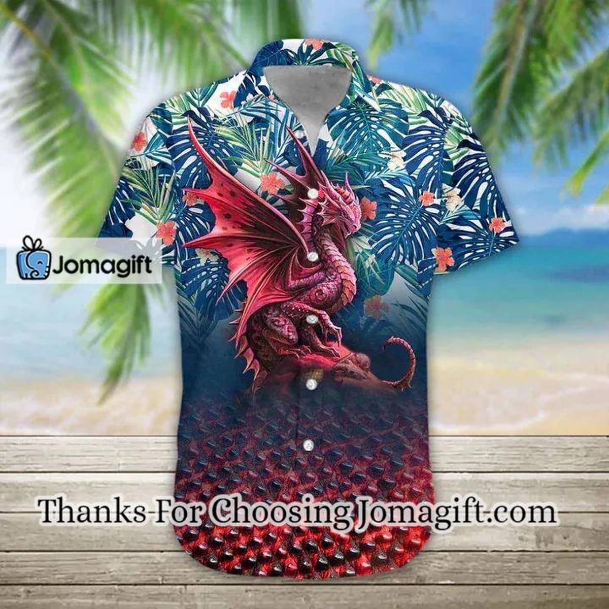 3D Dragon Hawaiian Shirt Casual Button Down Shirts Short Sleeve Hawaiian shirt for men women 2