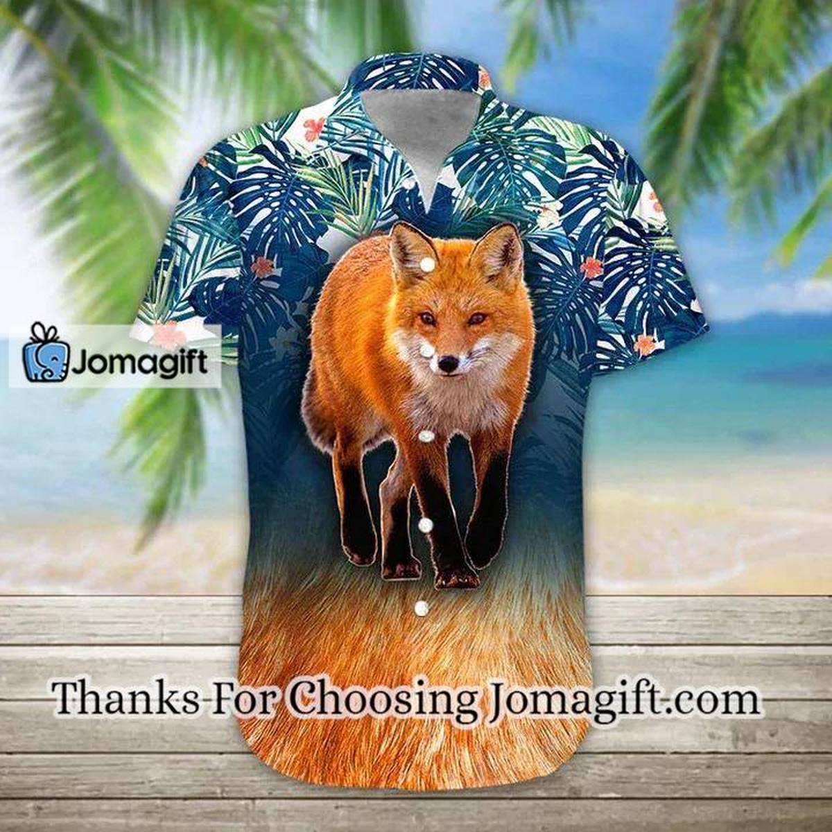 3D Fox Hawaii Shirt Hawaiian Shirts for Men Print Button Down Shirt 1