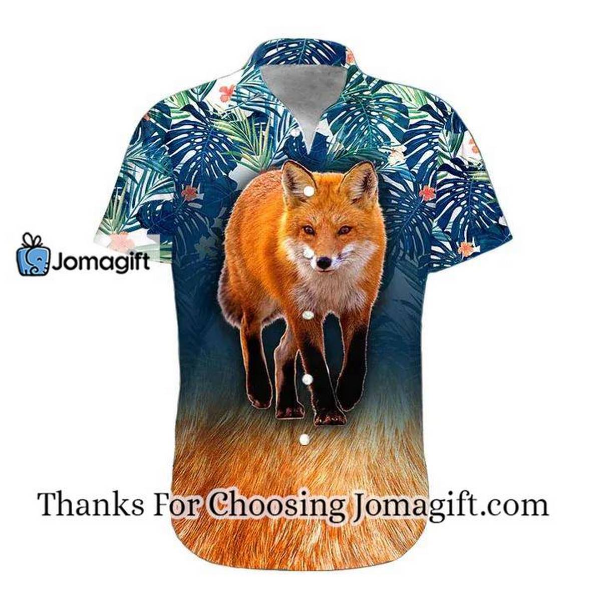 3D Fox Hawaii Shirt Hawaiian Shirts for Men Print Button Down Shirt 2