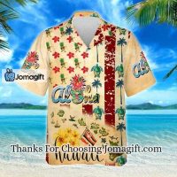 [Trending] Aloha Summer Vibes Flowers And Leaves On Beige Background Hawaiian Shirt Gift