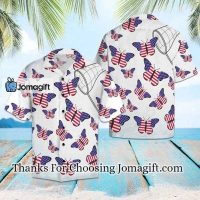 Amazing Butterflies With American Flag Hawaiian Shirt Short Sleeve Hawaiian Aloha Shirt for men 1