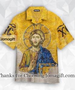 Amazing Christian Orthodox Jesus Gold Hawaiian Shirt 1 1
