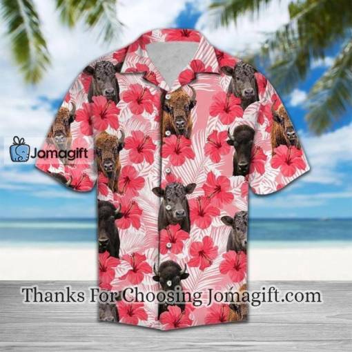 [Amazing] Flowers Hibiscus Bison Pink Hawaiian Shirt