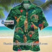 Amazing Green Leaves And Giraffe Lovers Gift Design Hawaiian Shirt 1