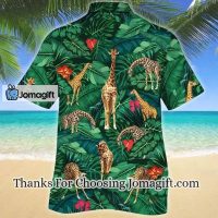 [Trendy] [Amazing] Green Leaves And Giraffe Lovers Gift Design Hawaiian Shirt Gift