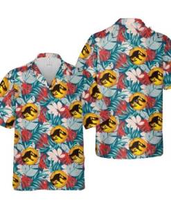 [Amazing] Jurassic Park Hawaiian Shirt Jurassic Park Symbol Tropical Flaura