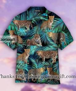 [Amazing] Leopard Leaves Pattern Tropical Hawaiian Shirt