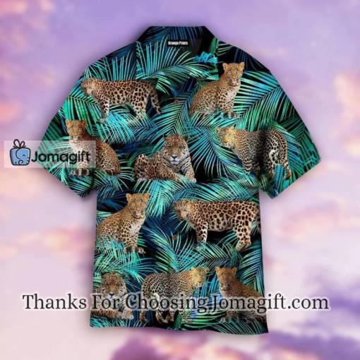 [Amazing] Leopard Leaves Pattern Tropical Hawaiian Shirt