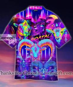 [Amazing] Neon Goat Goatally Purple Hawaiian Shirt