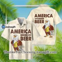 [Trendy] America Eagle Beer Hawaiian Shirt, Summer Short Sleeve Button Hawaiian Shirt Gift