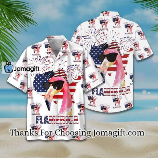 [New] America Flag Flamingo Hawaiian Shirt Gift