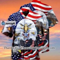 [Trendy] America Proud Happy Day Cool Eagle US Flag Pattern Hawaiian Shirt Gift