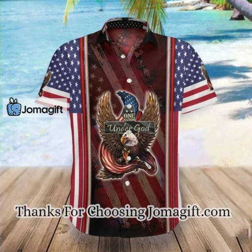 [New] American Eagle One Nation Under God Hawaiian Shirt Gift