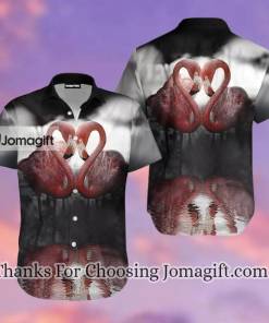 [Awesome] Black Flamingo Heart Hawaiian Shirt