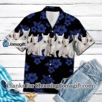 Awesome Bull Terrier Tropical Hibiscus On Black Hawaiian Shirt 1