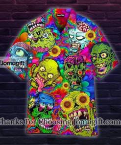 [Awesome] Colorful Zombie Skull Hippie Hawaiian Shirt