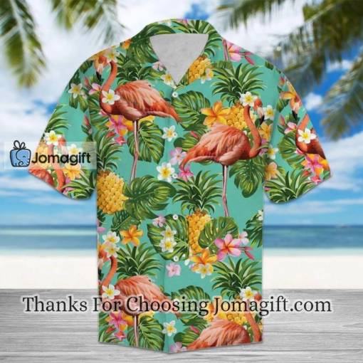 [Awesome] Flamingo Hawaii Shirt Orange Flamingo Tropical Pinapple
