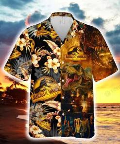 [Awesome] Jurassic Park Hawaiian Shirt Jurassic Park Tropical Summer Yellow