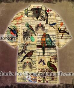 [Awesome] Lovely Birds In Music Sheet Hawaiian Shirt