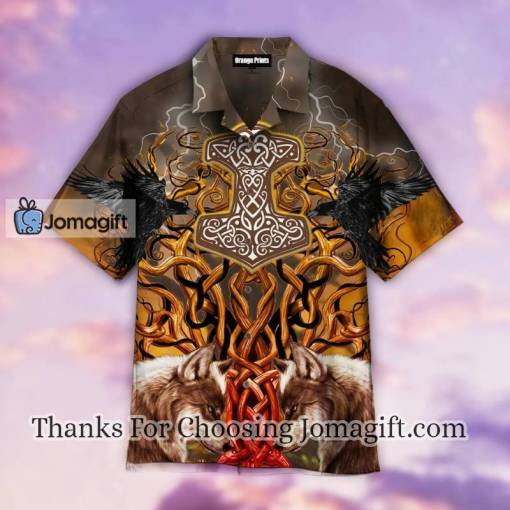 [Awesome] Tree Of Life Odins Raven Fenrir Mjolni Hawaiian Shirt