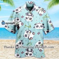 Bamboo Mint Panda Blue Hawaiian Shirt 3D Panda Green Tropical Leaves Hawaiian Shirt Panda Lover Hawaiian Shirt For 1