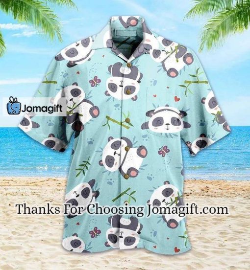 [Trendy] Bamboo Mint Panda Blue Hawaiian Shirt 3D Gift