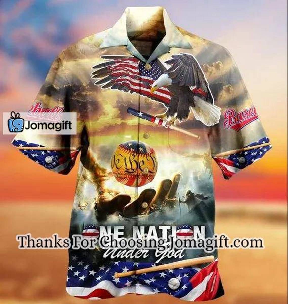 Baseball One Nation Under God Hawaiian Shirt HW4012