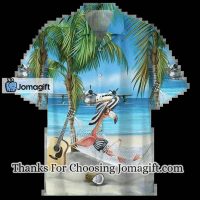 Beach And Flamingo Ornamental Design Hawaiian Shirt 1