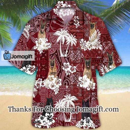 [Fashionable] Belgian Shepherd Red Hawaiian Shirt, For Summer Gift