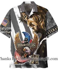 Best selling Army Veteran Jesus Honor The Fallen Hawaiian Shirt 1 1