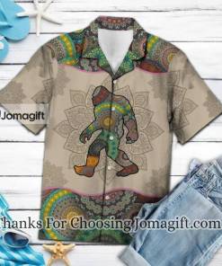 [Best-selling] Bigfoot Hawaiian Shirt Bigfoot Mandala Grey