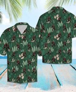 [Best-selling] Bigfoot Hawaiian Shirt Bigfoot Tropical Jungle Palm Pattern