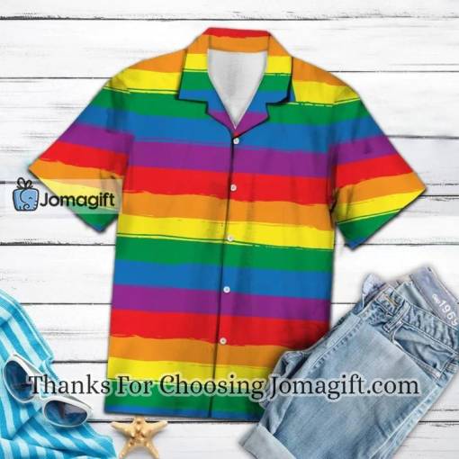 [Best-selling] Lgbt Hawaiian Shirt Rainbow Multicolor Striped