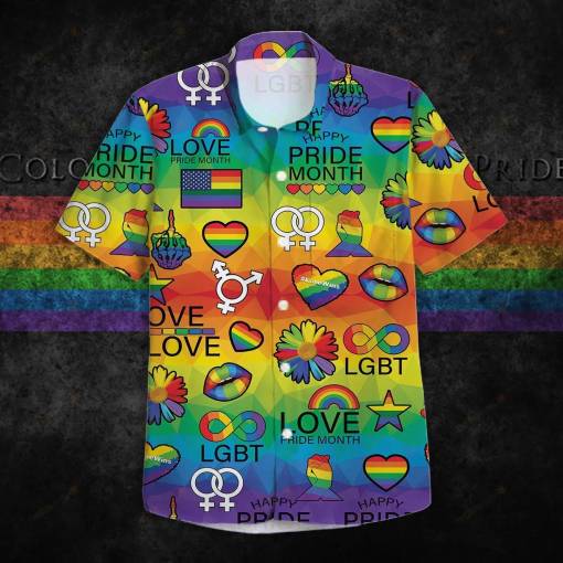 [Best-selling] Lgbt Pride Hawaiian Shirt Love Pride Month Rainbow Pattern