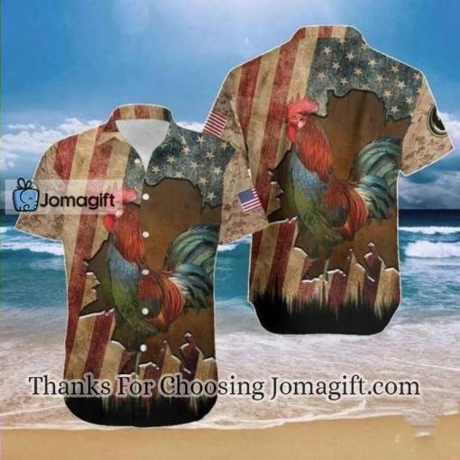 [Best-selling] Rooster Flag Crack Vintage Hawaiian Shirt