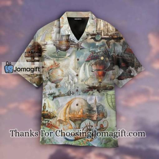 [Best-selling] Steampunk Airship Hawaiian Shirt