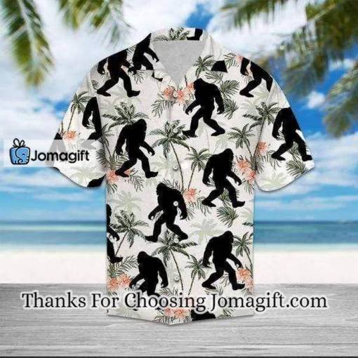 [Fashionable] Bigfoot Coconut Tree Tropical Aloha Hawaiian Shirts Gift