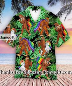 Bigfoot Gay Proud Of LGBT Rainbow Flag Aloha Hawaiian Shirts 1
