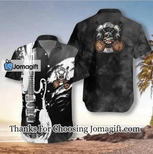 [Fashionable] Black And White Electric Guitar Free Hawaiian Shirt Gift