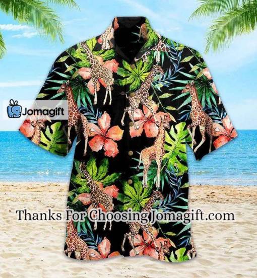[Fashionable] Black Tropical Giraffe Hawaiian Shirt 3D Gift