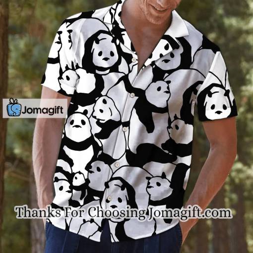 [Fashionable] Black and White Cute Panda Hawaiian Shirt Gift