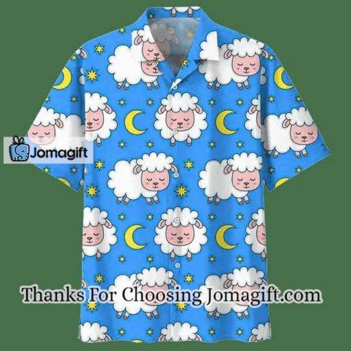 [Fashionable] Blue Moon And Sheep Illustration Hawaiian Shirt Gift